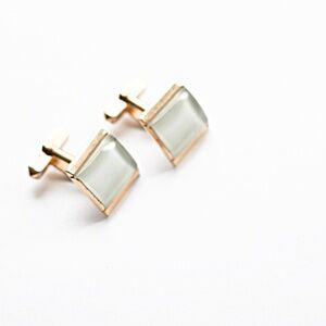 SWANK Gold Mother of Pearl Cuff Links